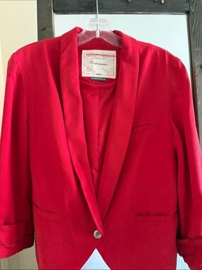 Cartonnier Red Shawl-Collar Blazer
